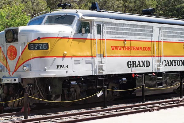 Arizona: Train On Railroad Track, Grand Canyon Railway, Grand Canyon National Park, Arizona, USA by Panoramic Images