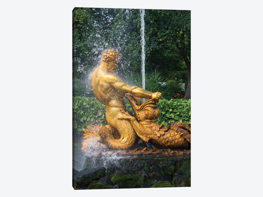 Triton Fountain At Orangery Garden, Lower Park, Peterhof Grand Palace, St. Petersburg, Russia by Panoramic Images 1-piece Canvas Artwork