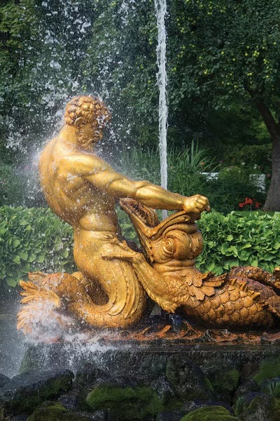 Fountains: Triton Fountain At Orangery Garden, Lower Park, Peterhof Grand Palace, St. Petersburg, Russia by Panoramic Images