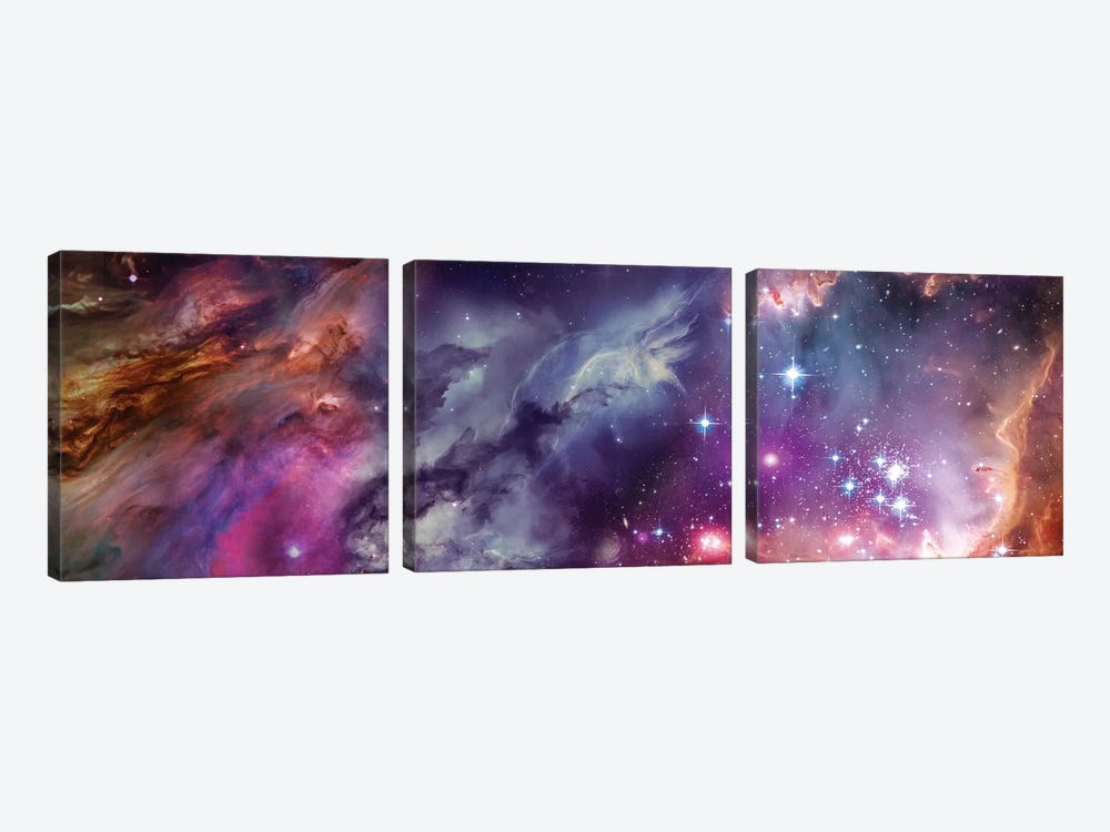 Universe By Hubble by Panoramic Images 3-piece Canvas Print