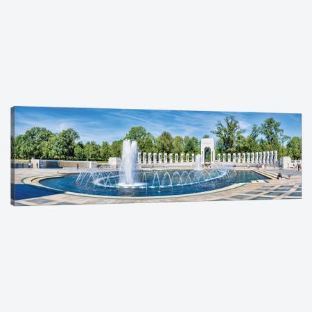 View Of Fountain At National World War II Memorial, Washington D.C., USA Canvas Print #PIM14995} by Panoramic Images Canvas Art