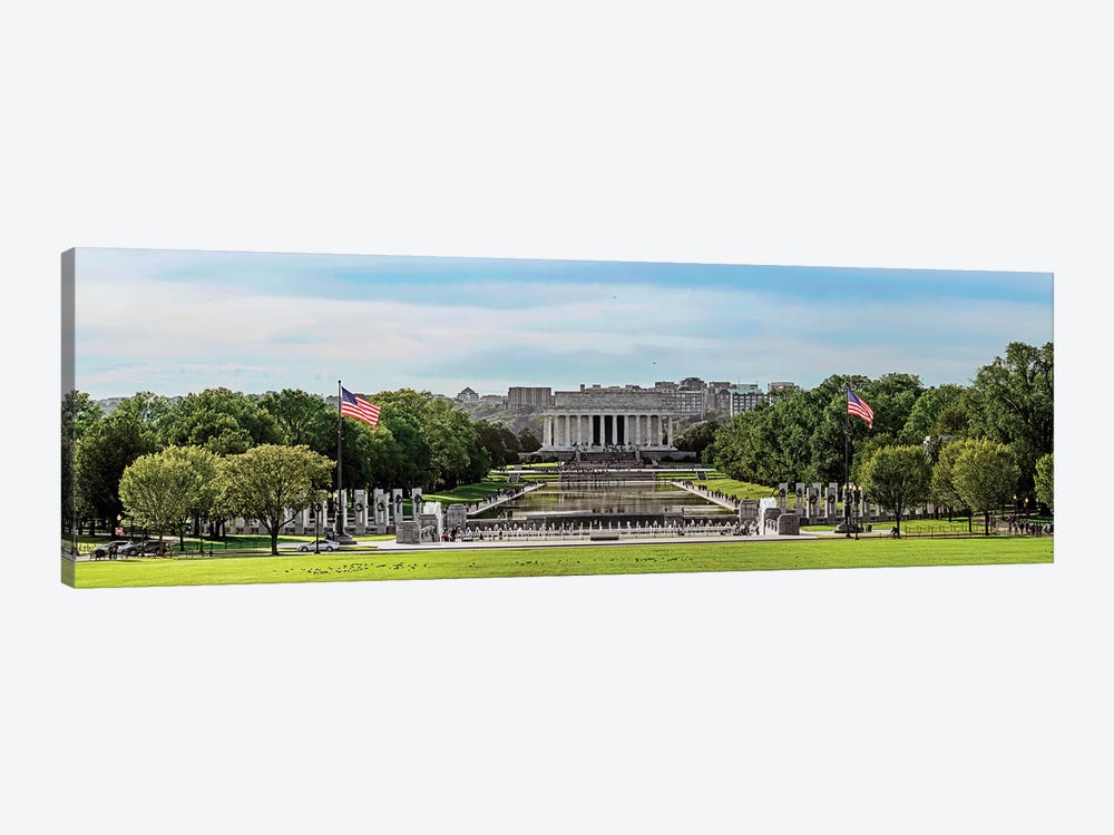 View Of Lincoln Memorial And National World War II Memorial, Washington D.C., USA by Panoramic Images 1-piece Canvas Art Print
