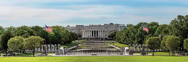 Washington, D.C.: View Of Lincoln Memorial And National World War II Memorial, Washington D.C., USA by Panoramic Images