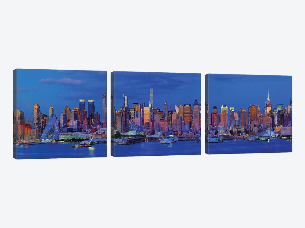 View Of Manhattan Skyline, New York City, New York State, USA I by Panoramic Images 3-piece Canvas Artwork