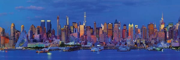 Manhattan: View Of Manhattan Skyline, New York City, New York State, USA I by Panoramic Images