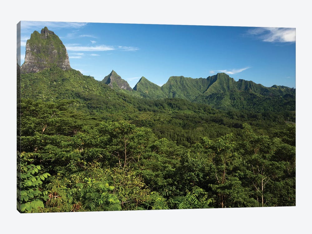 View Of Mountain Peaks, Moorea, Tahiti, French Polynesia I by Panoramic Images 1-piece Art Print