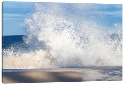 View Of Surf On The Beach, Hawaii, USA I Canvas Art Print - Water Art