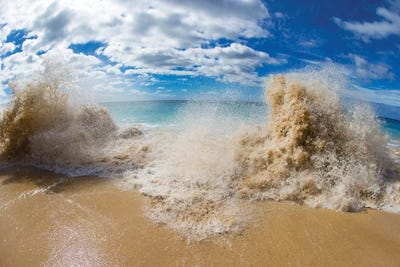 View Of Surf On The Beach, Hawaii, USA II by Panoramic Images framed wall art