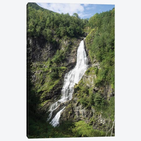 Water Falling From Rocks, Stalheim, Norway Canvas Print #PIM15017} by Panoramic Images Canvas Artwork