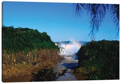 Waterfall In A Forest, Iguacu Falls, Iguacu National Park, Argentina III Canvas Art Print - Argentina Art