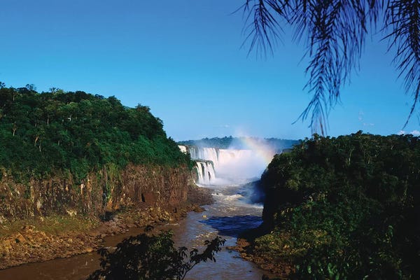Waterfall In A Forest, Iguacu Falls, Iguacu National Park, Argentina III