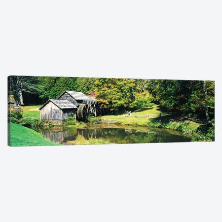 Watermill Near A Pond, Mabry Mill, Blue Ridge Parkway, Floyd County, Virginia, USA I Canvas Print #PIM15028} by Panoramic Images Canvas Artwork