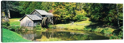 Watermill Near A Pond, Mabry Mill, Blue Ridge Parkway, Floyd County, Virginia, USA I Canvas Art Print - Watermill & Windmill Art