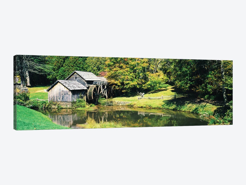 Watermill Near A Pond, Mabry Mill, Blue Ridge Parkway, Floyd County, Virginia, USA I by Panoramic Images 1-piece Canvas Wall Art