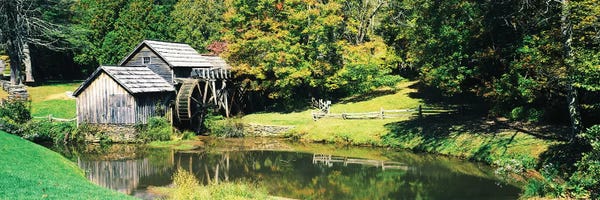 Virginia: Watermill Near A Pond, Mabry Mill, Blue Ridge Parkway, Floyd County, Virginia, USA I by Panoramic Images