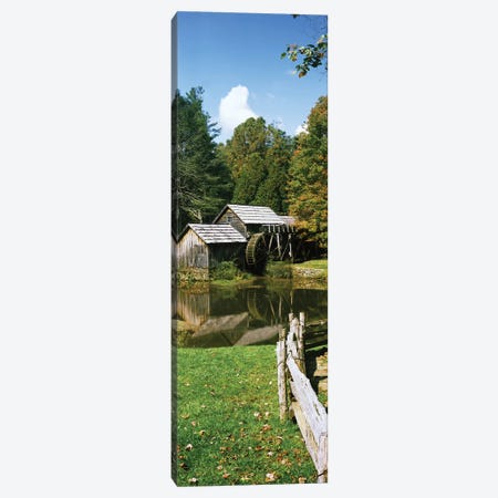 Watermill Near A Pond, Mabry Mill, Blue Ridge Parkway, Floyd County, Virginia, USA II Canvas Print #PIM15029} by Panoramic Images Canvas Artwork