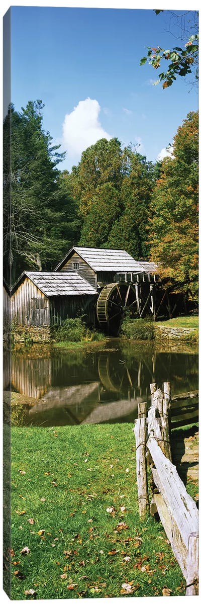 Watermill Near A Pond, Mabry Mill, Blue Ridge Parkway, Floyd County, Virginia, USA II Canvas Art Print - Watermills & Windmills