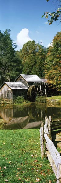 Virginia: Watermill Near A Pond, Mabry Mill, Blue Ridge Parkway, Floyd County, Virginia, USA II by Panoramic Images
