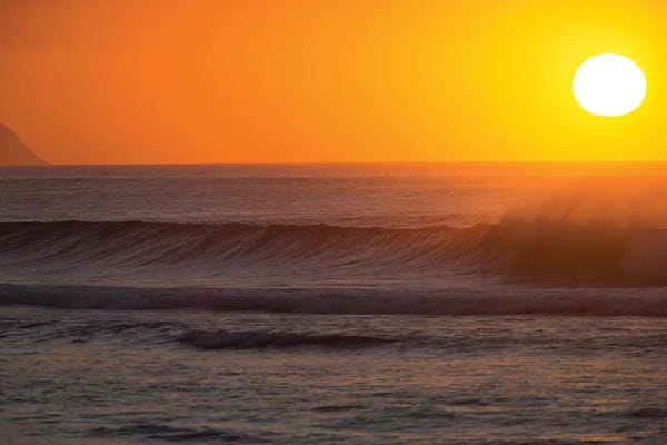 Hawaii: Waves In Pacific Ocean At Sunset, Hawaii, USA by Panoramic Images