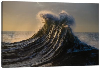 Waves In The Pacific Ocean At Dusk, San Pedro, Los Angeles, California, USA I Canvas Art Print - Wave Art