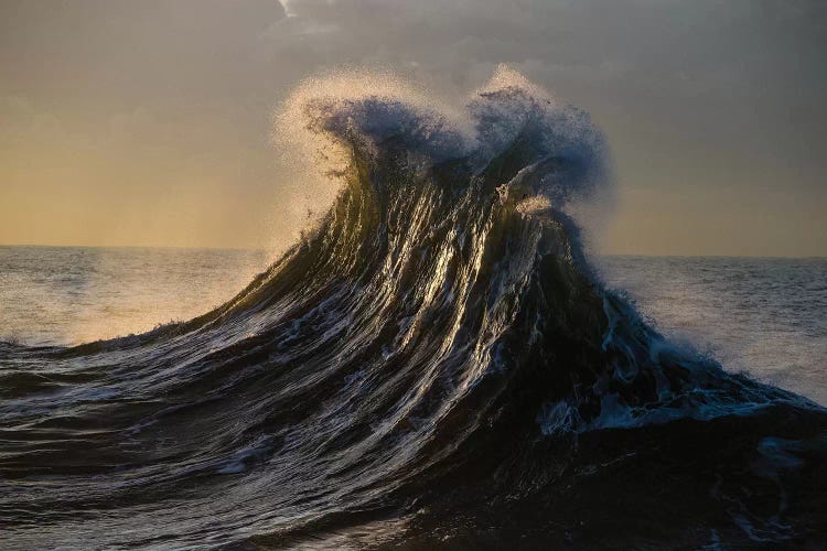 Waves In The Pacific Ocean At Dusk, San Pedro, Los Angeles, California, USA I