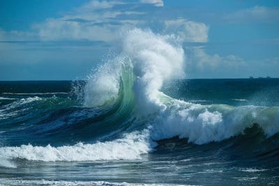 Waves In The Pacific Ocean At Dusk, San Pedro, Los Angeles, California, USA VI by Panoramic Images art print