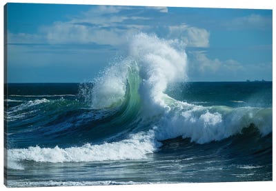 Waves In The Pacific Ocean At Dusk, San Pedro, Los Angeles, California, USA VI Canvas Art Print - Wave Art