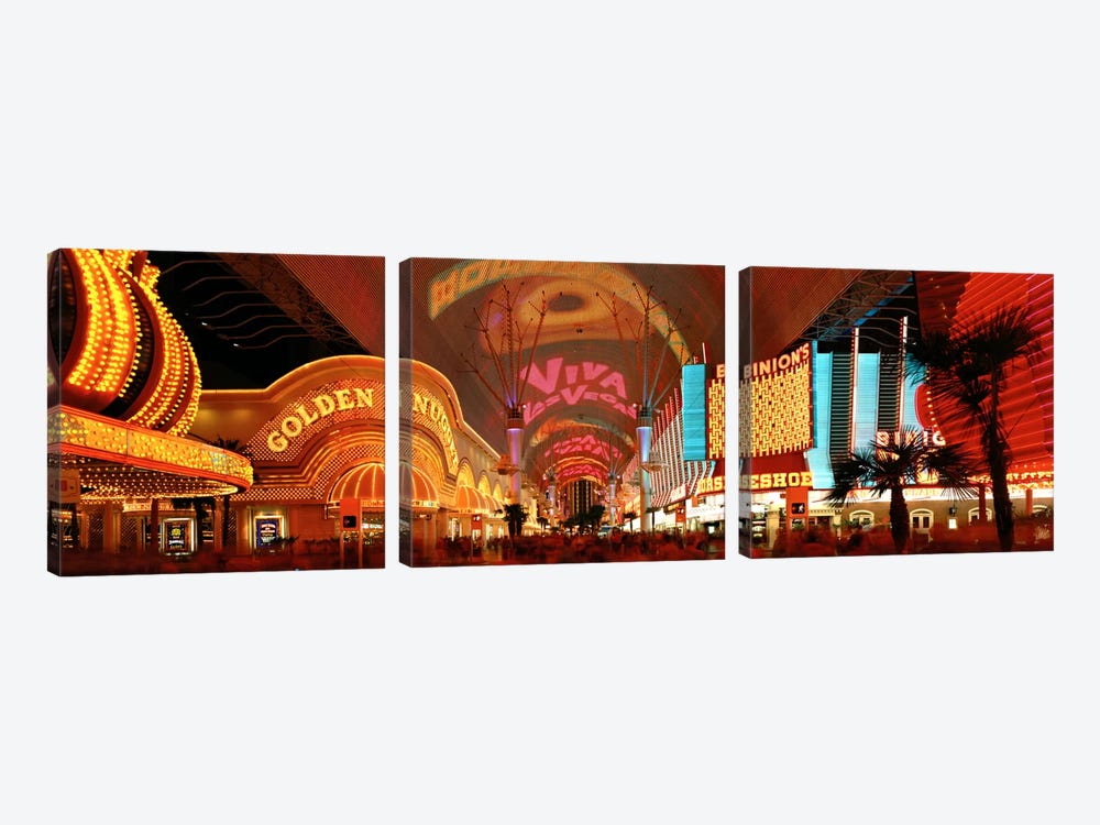 Fremont Street Experience Las Vegas NV USA by Panoramic Images 3-piece Canvas Art