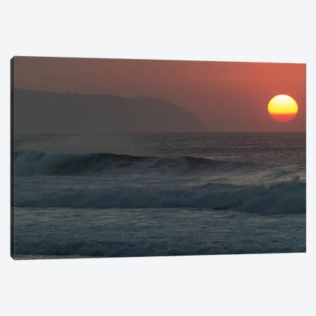 Waves Splashing On Beach At Sunset, Hawaii, USA Canvas Print #PIM15058} by Panoramic Images Art Print