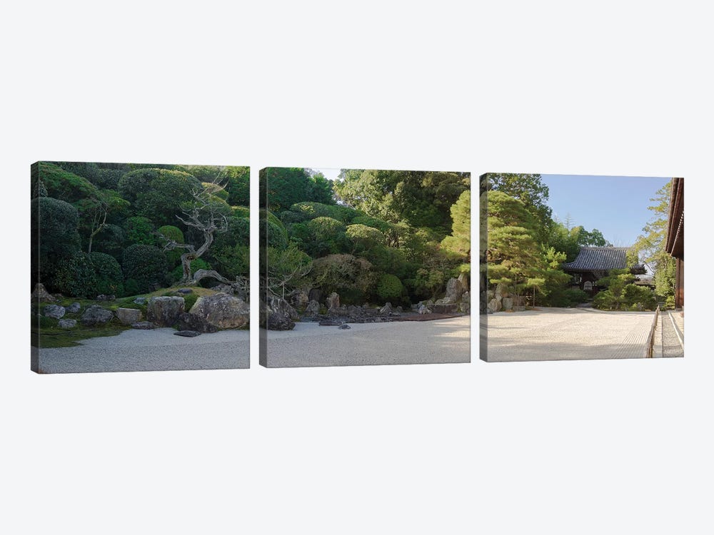 Zen Garden At Konchi-In Temple, Kyoti Prefecture, Japan by Panoramic Images 3-piece Canvas Art