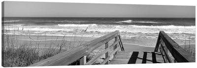 Boardwalk Leading Towards A Beach, Playlinda Beach, Canaveral National Seashore, Titusville, Florida, USA Canvas Art Print - Dock & Pier Art