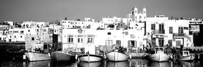 Boats At The Waterfront, Paros, Cyclades Islands, Greece by Panoramic Images multi panel art