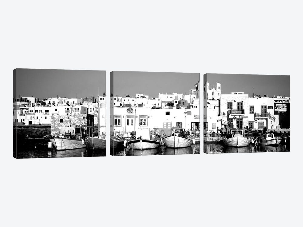 Boats At The Waterfront, Paros, Cyclades Islands, Greece by Panoramic Images 3-piece Art Print