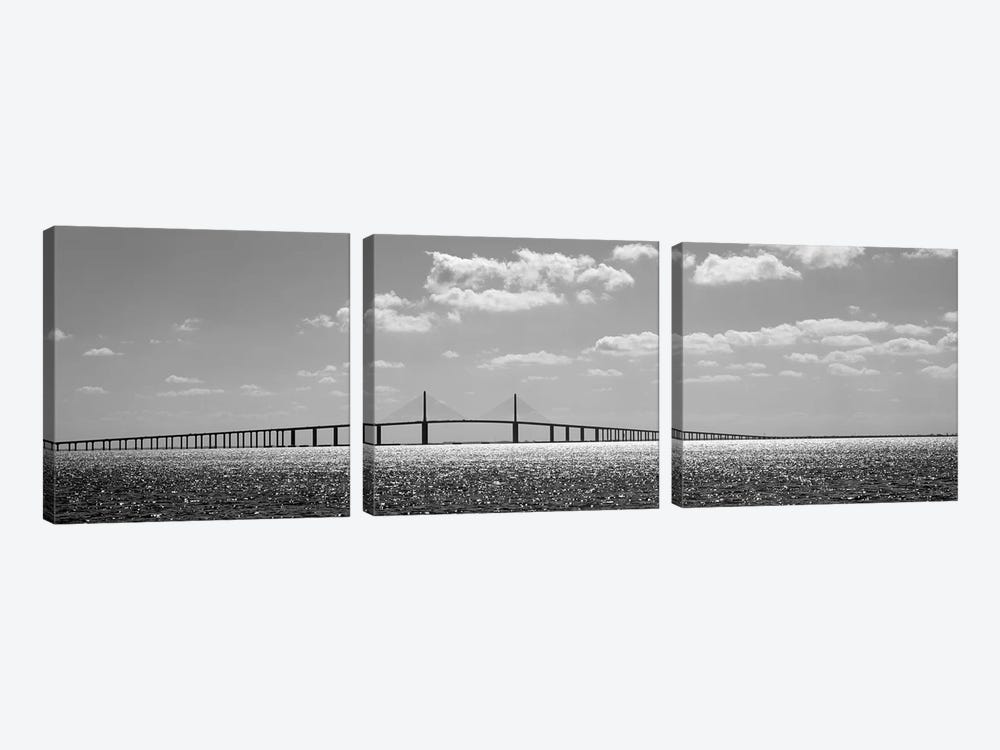 Bridge Across A Bay, Sunshine Skyway Bridge, Tampa Bay, Florida, USA by Panoramic Images 3-piece Art Print