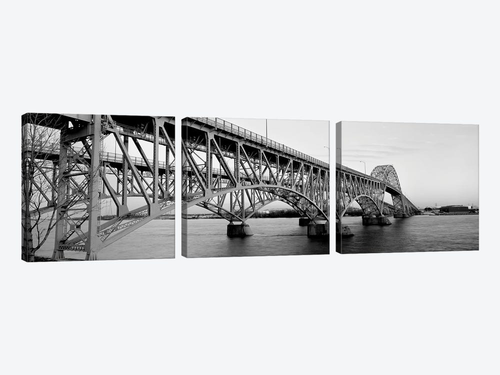 Bridge Across A River, South Grand Island Bridge, Niagara River, Grand Island, Erie County, New York State, USA by Panoramic Images 3-piece Canvas Art Print