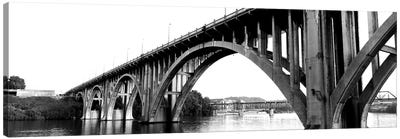 Bridge Across River, Henley Street Bridge, Tennessee River, Knoxville, Knox County, Tennessee, USA Canvas Art Print