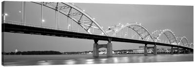 Bridge Over A River, Centennial Bridge, Davenport, Iowa, USA Canvas Art Print - Iowa