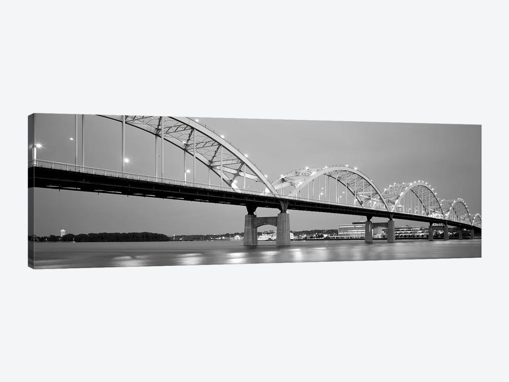 Bridge Over A River, Centennial Bridge, Davenport, Iowa, USA by Panoramic Images 1-piece Canvas Print
