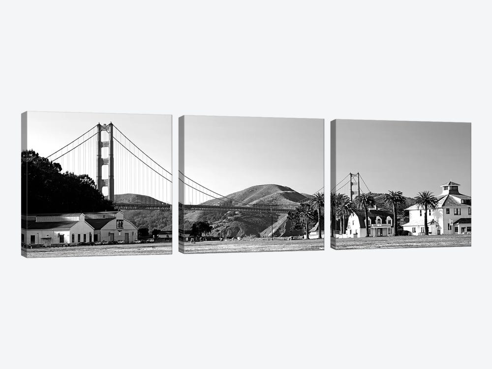 Bridge Viewed From A Park, Golden Gate Bridge, Crissy Field, San Francisco, California, USA by Panoramic Images 3-piece Art Print