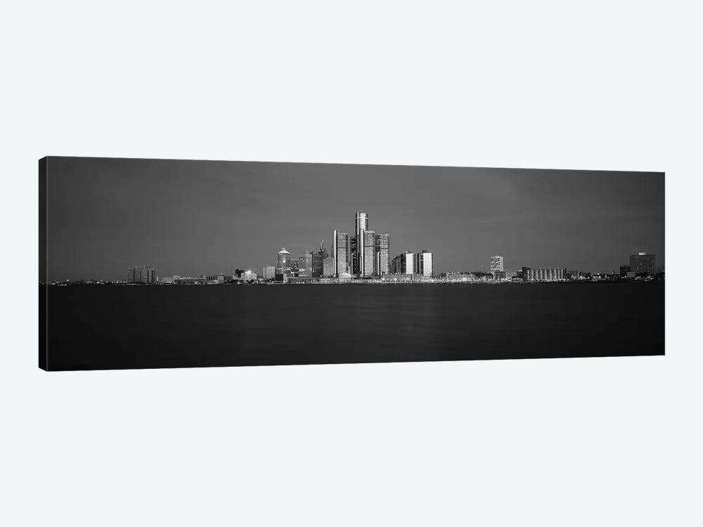 Buildings At Waterfront, Detroit, Michigan, USA by Panoramic Images 1-piece Canvas Print