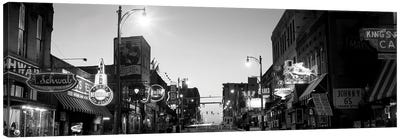 Buildings In A City At Dusk, Beale Street, Memphis, Tennessee, USA Canvas Art Print - Tennessee
