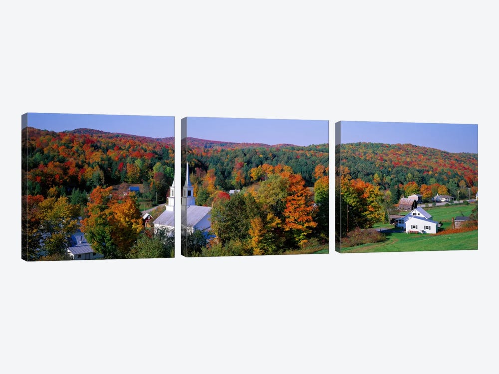 Autumn New England Landscape, Vermont, USA by Panoramic Images 3-piece Canvas Art Print