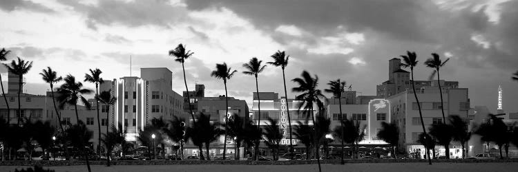 Buildings Lit Up At Dusk, Ocean Drive, Miami Beach, Florida, USA by Panoramic Images wall art