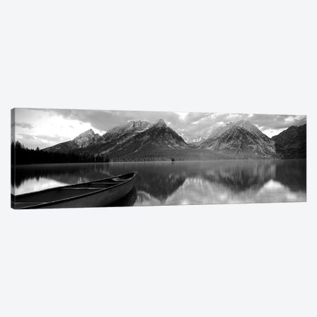 Canoe Leigh Lake Grand Teton National Park, WY USA Canvas Print #PIM15104} by Panoramic Images Canvas Wall Art