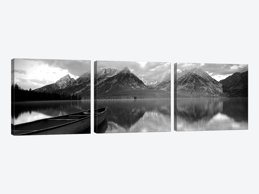 Canoe Leigh Lake Grand Teton National Park, WY USA 3-piece Canvas Print