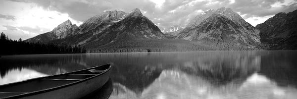 Rocky Mountains: Canoe Leigh Lake Grand Teton National Park, WY USA by Panoramic Images