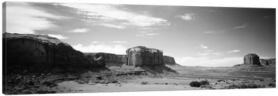 Desert Landscape In B&W, Monument Valley, Navajo Nation, USA Canvas Art Print - Valley Art