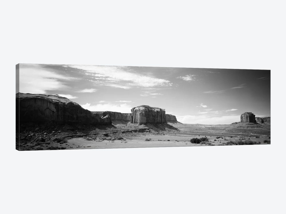 Desert Landscape In B&W, Monument Valley, Navajo Nation, USA by Panoramic Images 1-piece Art Print