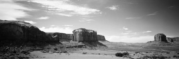 Monument Valley: Desert Landscape In B&W, Monument Valley, Navajo Nation, USA by Panoramic Images