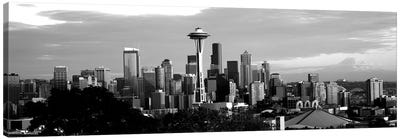 City Viewed From Queen Anne Hill, Space Needle, Seattle, King County, Washington State, USA Canvas Art Print - Seattle Art